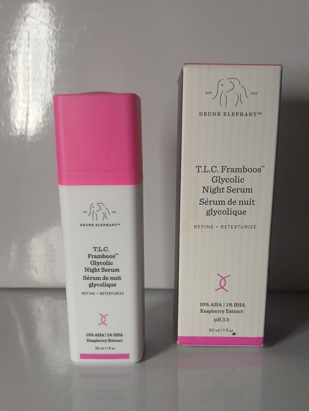 NIB 1oz Drunk Elephant T.L.C. Framboos™ Glycolic Night Serum